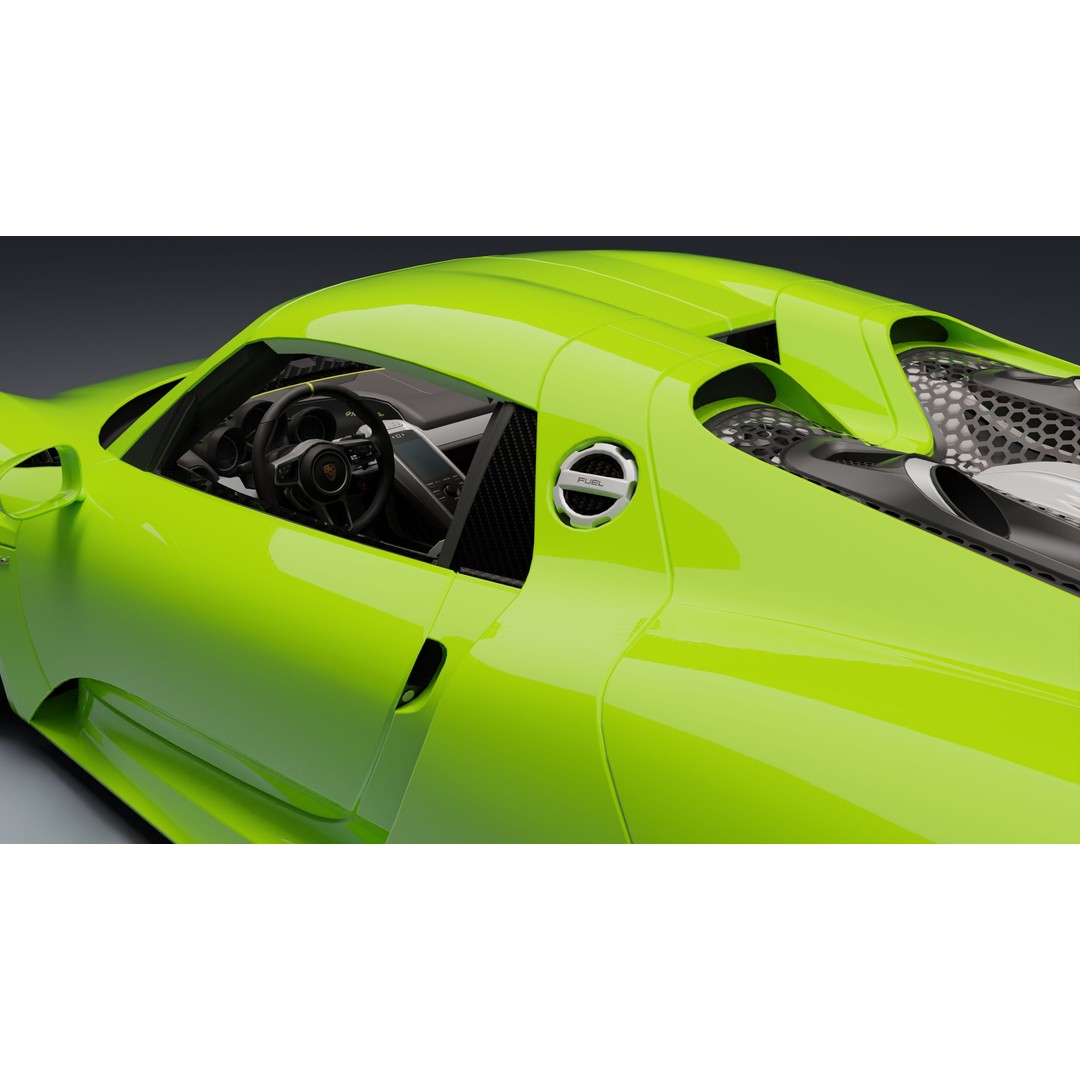 Porsche 918 Spyder 3D Model – Low Poly Game-Ready Asset, FBX, Blender - View 25