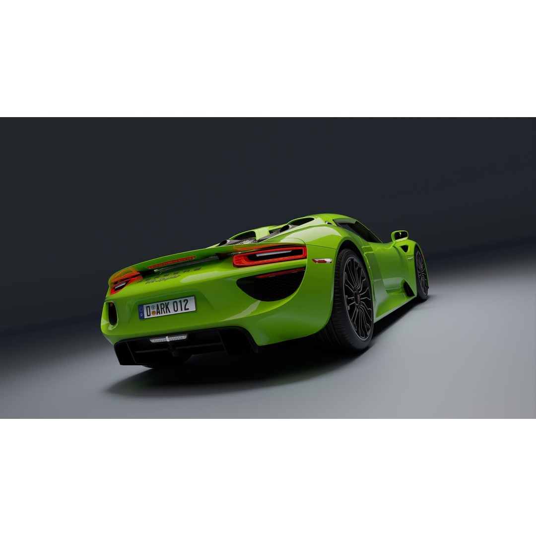 Porsche 918 Spyder 3D Model – Low Poly Game-Ready Asset, FBX, Blender - View 26