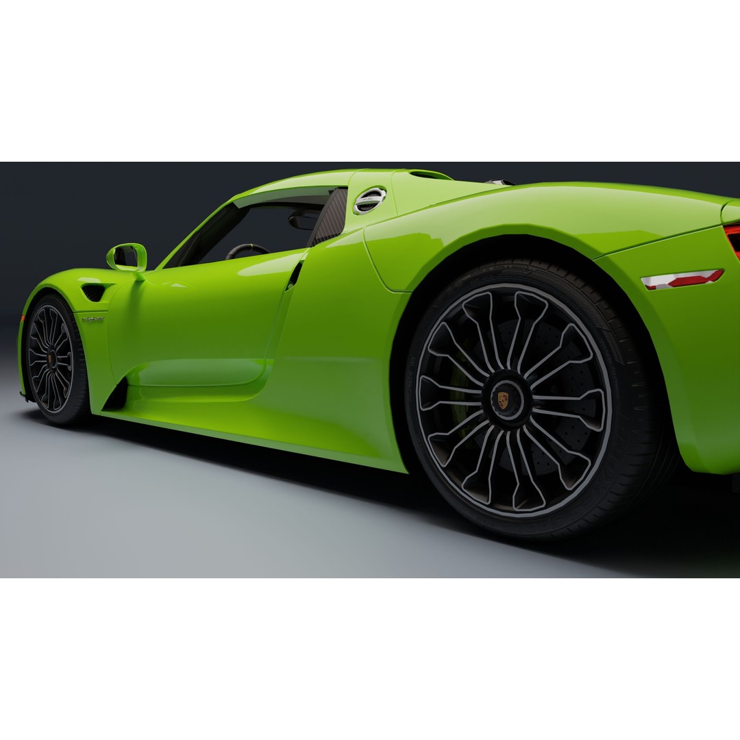 Porsche 918 Spyder 3D Model – Low Poly Game-Ready Asset, FBX, Blender - View 28