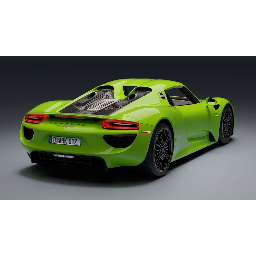 Porsche 918 Spyder 3D Model – Low Poly Game-Ready Asset, FBX, Blender - View 29