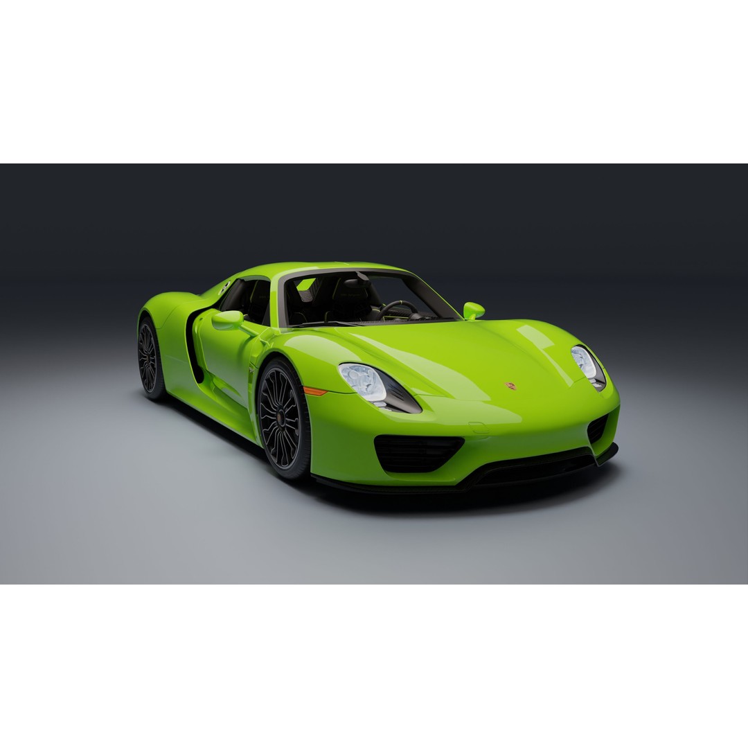 Porsche 918 Spyder 3D Model – Low Poly Game-Ready Asset, FBX, Blender - View 3