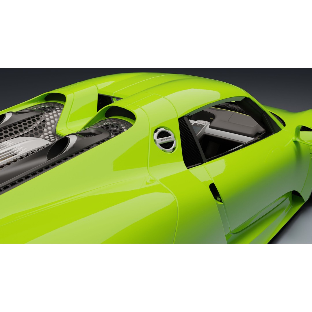 Porsche 918 Spyder 3D Model – Low Poly Game-Ready Asset, FBX, Blender - View 30