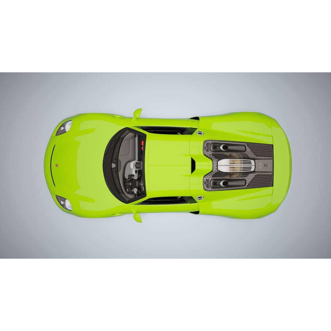 Porsche 918 Spyder 3D Model – Low Poly Game-Ready Asset, FBX, Blender - View 31