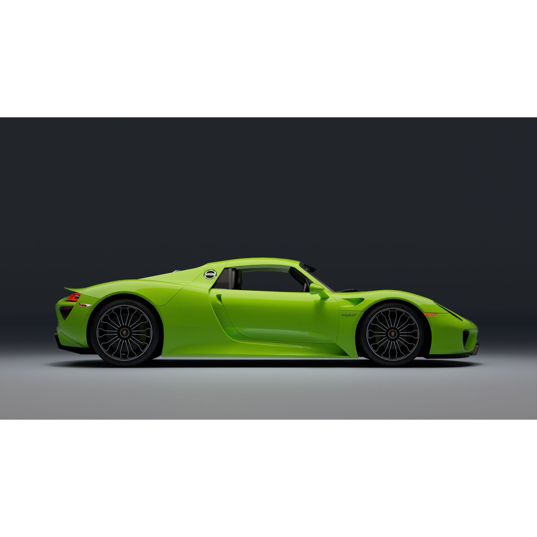 Porsche 918 Spyder 3D Model – Low Poly Game-Ready Asset, FBX, Blender - View 33