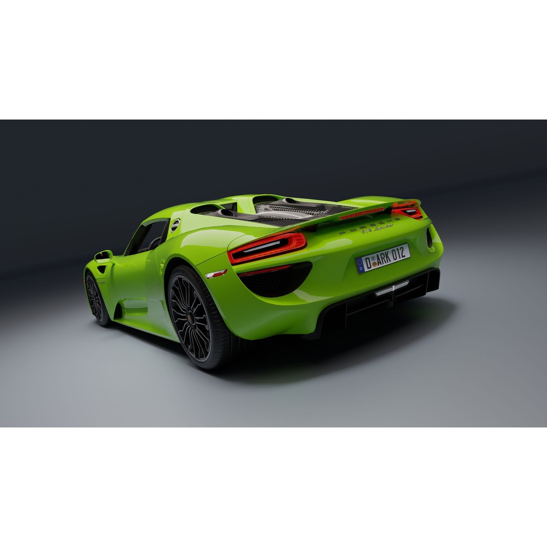 Porsche 918 Spyder 3D Model – Low Poly Game-Ready Asset, FBX, Blender - View 34