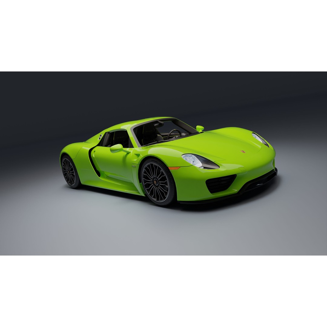 Porsche 918 Spyder 3D Model – Low Poly Game-Ready Asset, FBX, Blender - View 35