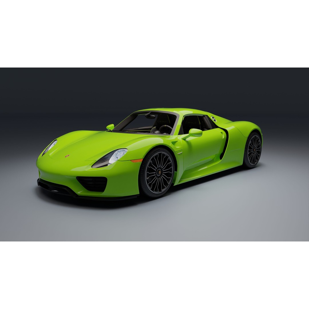 Porsche 918 Spyder 3D Model – Low Poly Game-Ready Asset, FBX, Blender - View 6
