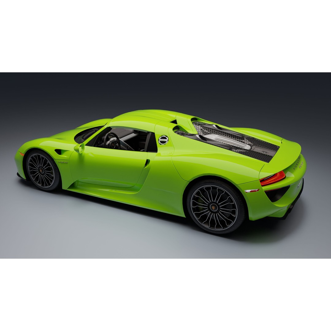 Porsche 918 Spyder 3D Model – Low Poly Game-Ready Asset, FBX, Blender - View 8