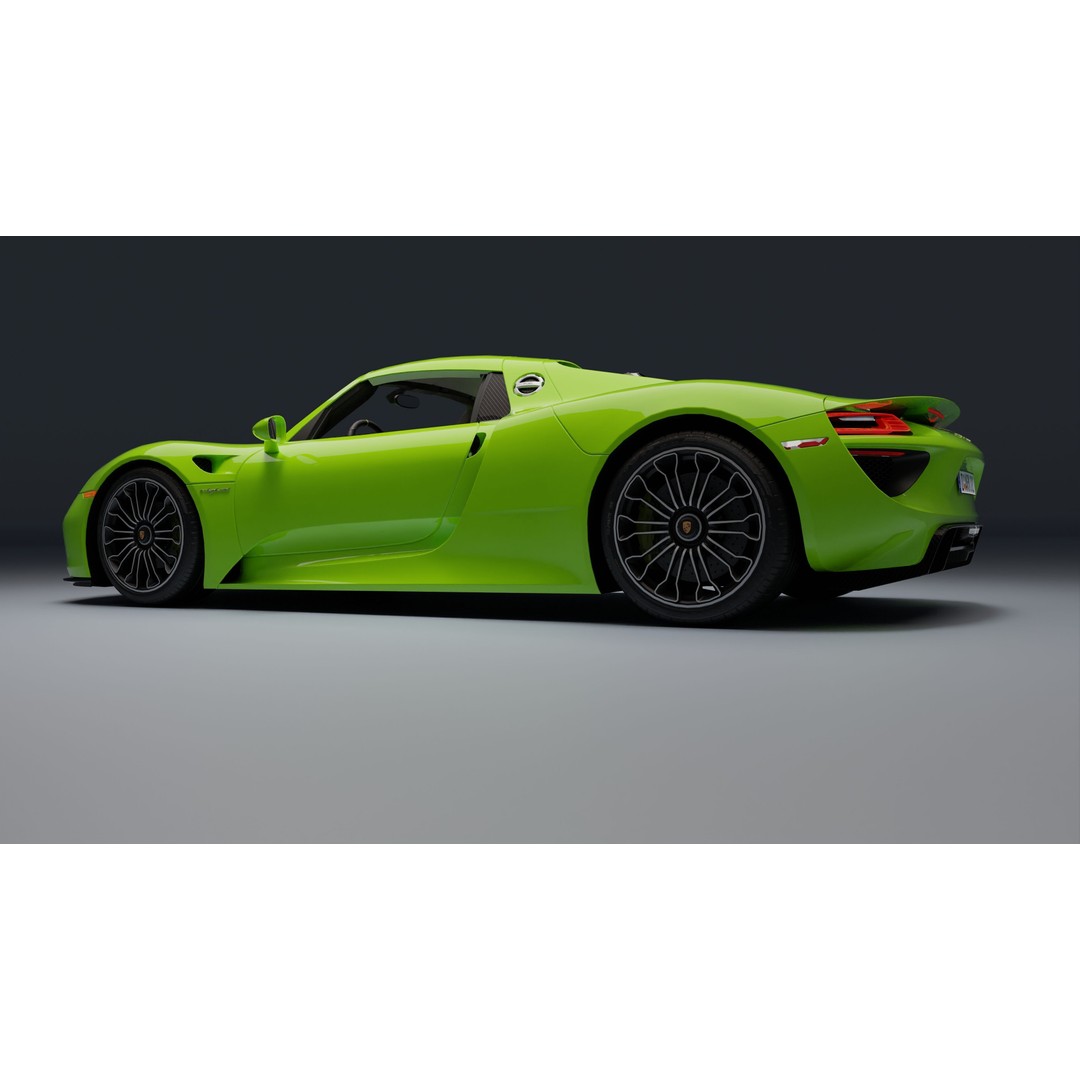 Porsche 918 Spyder 3D Model – Low Poly Game-Ready Asset, FBX, Blender - View 9