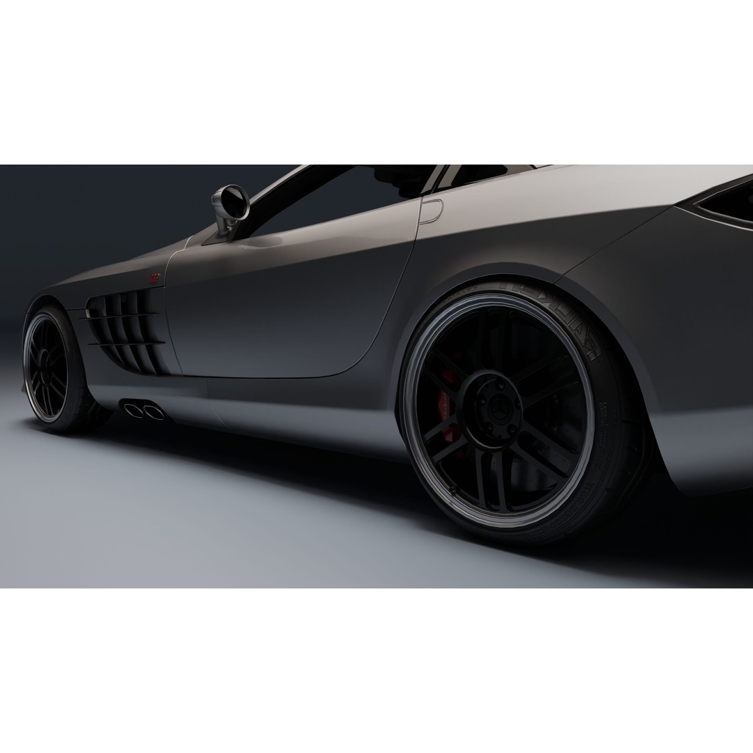 Mercedes-Benz SLR McLaren 722 3D Model – Low Poly Game-Ready Asset, Blender, FBX, OBJ - View 10