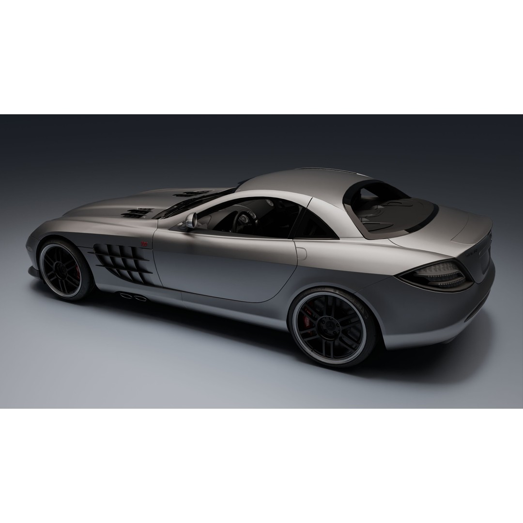 Mercedes-Benz SLR McLaren 722 3D Model – Low Poly Game-Ready Asset, Blender, FBX, OBJ - View 11