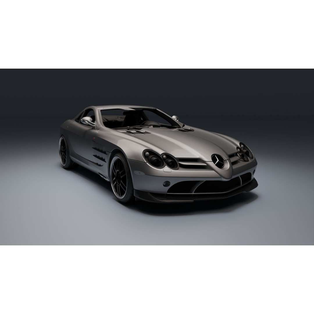 Mercedes-Benz SLR McLaren 722 3D Model – Low Poly Game-Ready Asset, Blender, FBX, OBJ - View 12