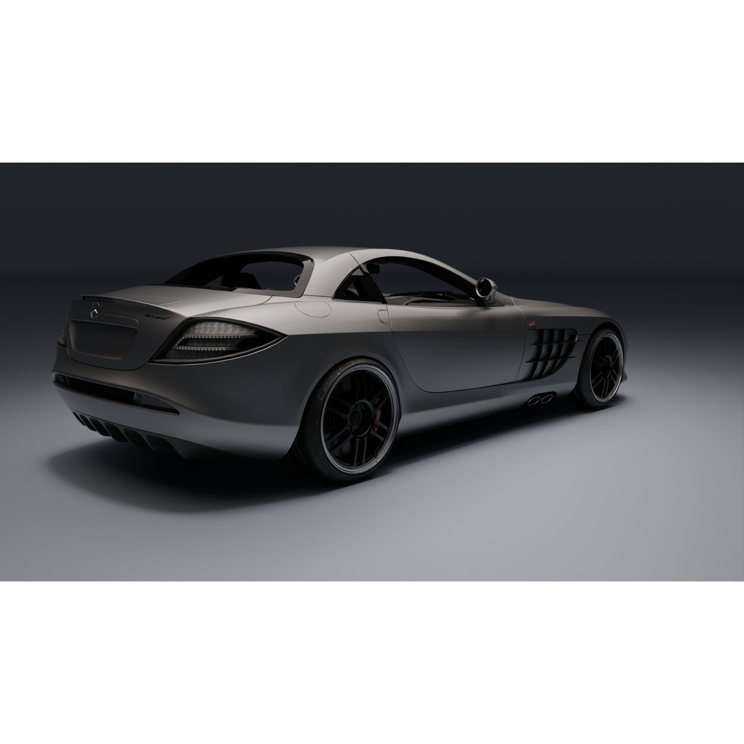 Mercedes-Benz SLR McLaren 722 3D Model – Low Poly Game-Ready Asset, Blender, FBX, OBJ - View 14