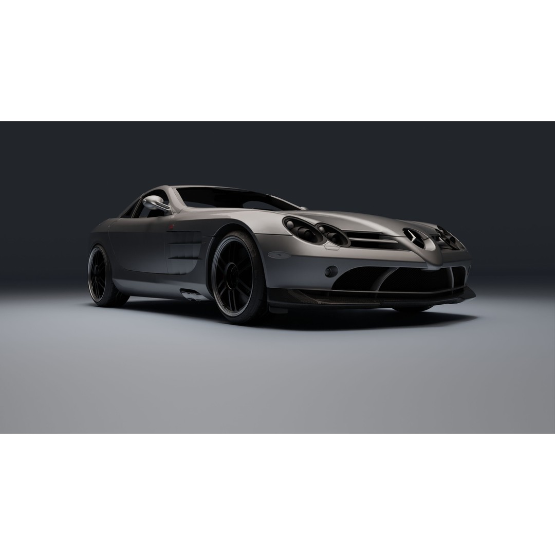 Mercedes-Benz SLR McLaren 722 3D Model – Low Poly Game-Ready Asset, Blender, FBX, OBJ - View 15