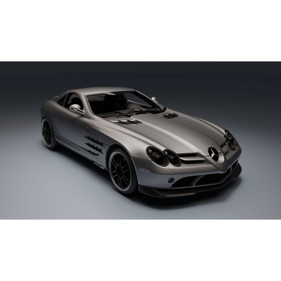 Mercedes-Benz SLR McLaren 722 3D Model – Low Poly Game-Ready Asset, Blender, FBX, OBJ - View 16
