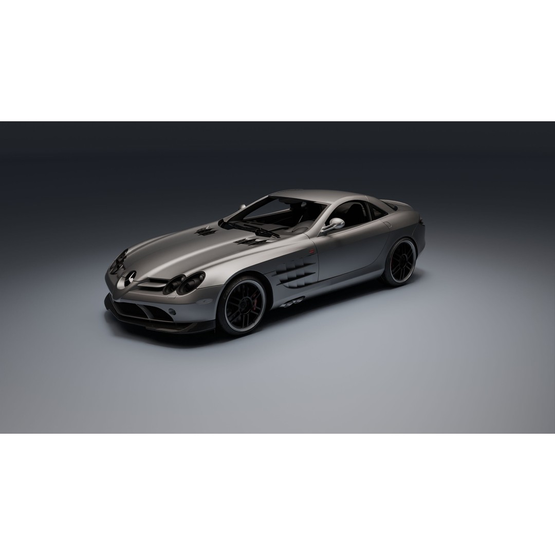 Mercedes-Benz SLR McLaren 722 3D Model – Low Poly Game-Ready Asset, Blender, FBX, OBJ - View 17