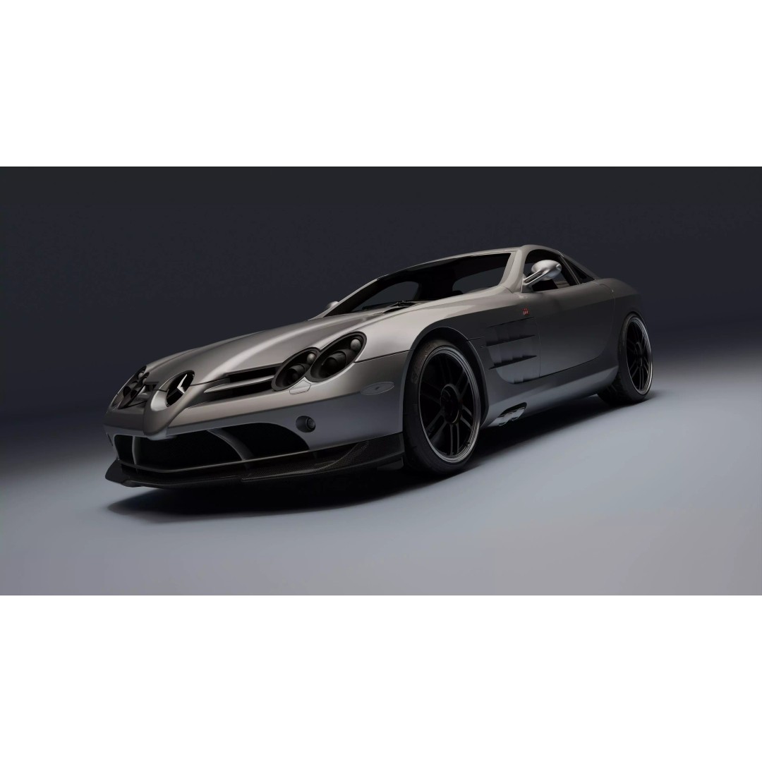 Mercedes-Benz SLR McLaren 722 3D Model – Low Poly Game-Ready Asset, Blender, FBX, OBJ - View 2