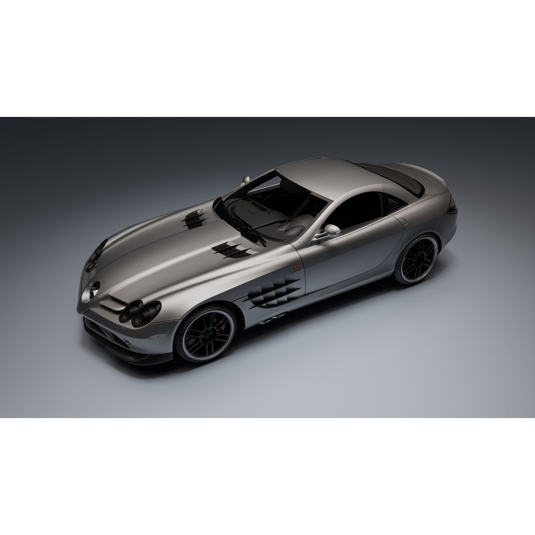 Mercedes-Benz SLR McLaren 722 3D Model – Low Poly Game-Ready Asset, Blender, FBX, OBJ - View 20