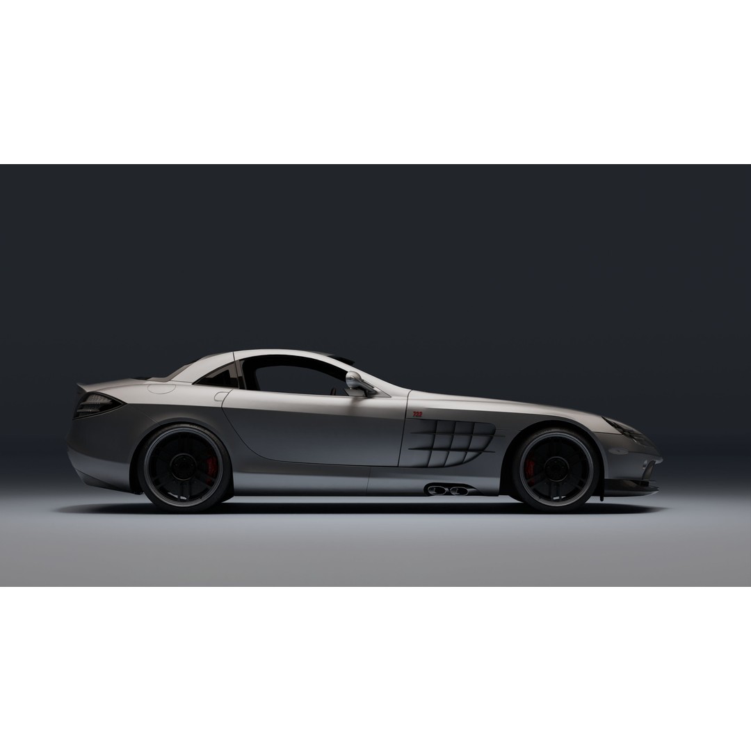 Mercedes-Benz SLR McLaren 722 3D Model – Low Poly Game-Ready Asset, Blender, FBX, OBJ - View 21