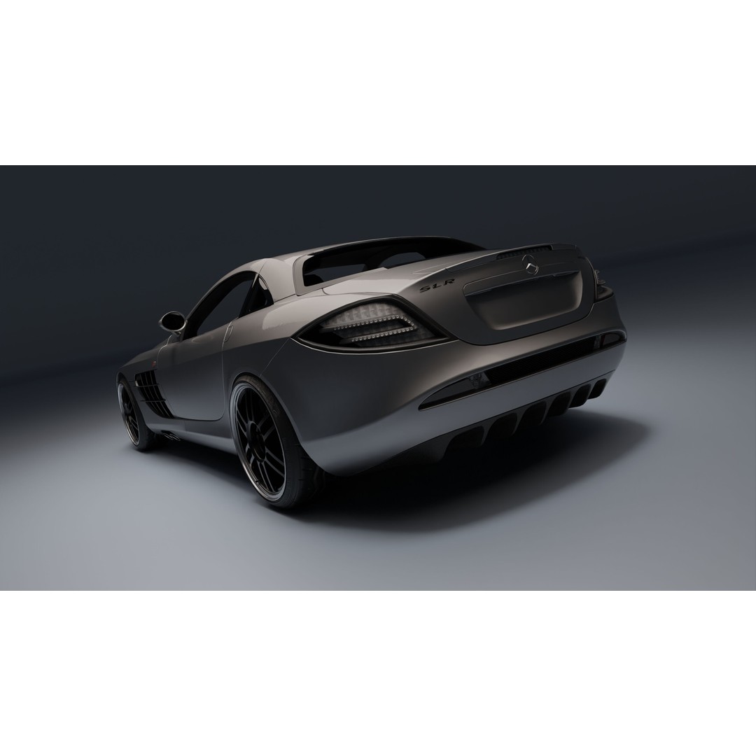 Mercedes-Benz SLR McLaren 722 3D Model – Low Poly Game-Ready Asset, Blender, FBX, OBJ - View 22