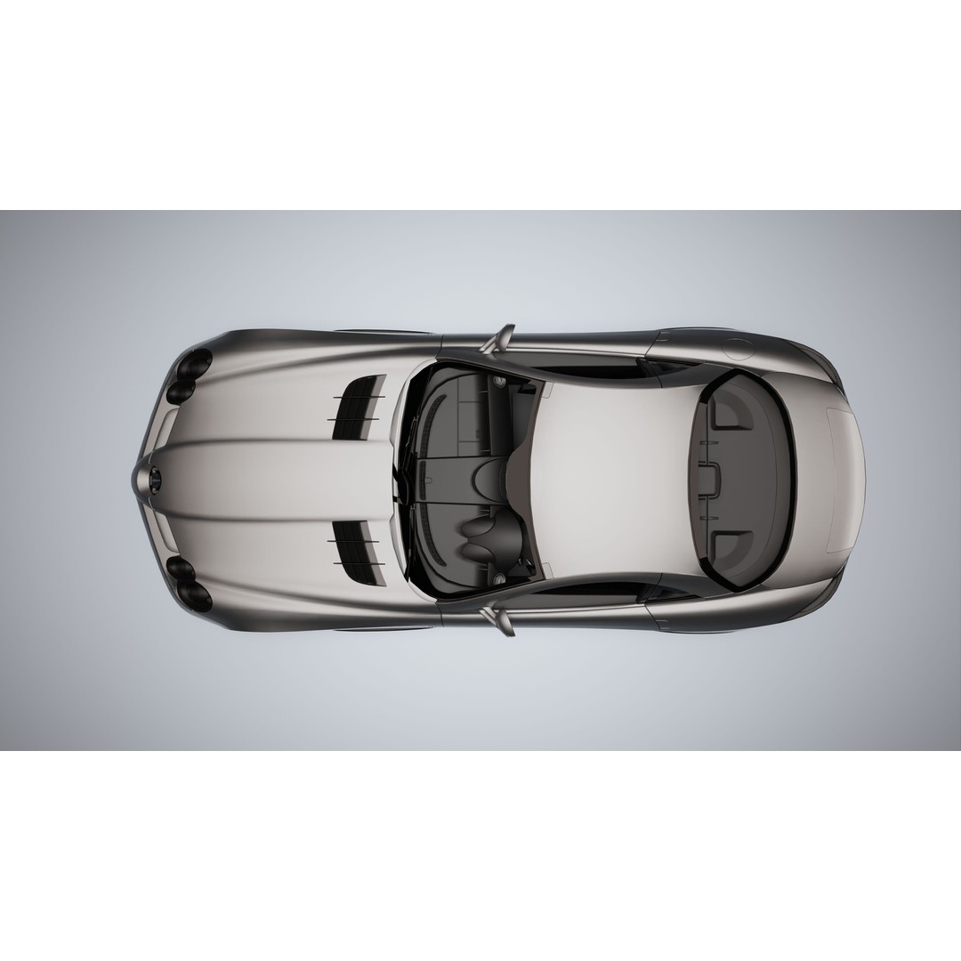 Mercedes-Benz SLR McLaren 722 3D Model – Low Poly Game-Ready Asset, Blender, FBX, OBJ - View 24