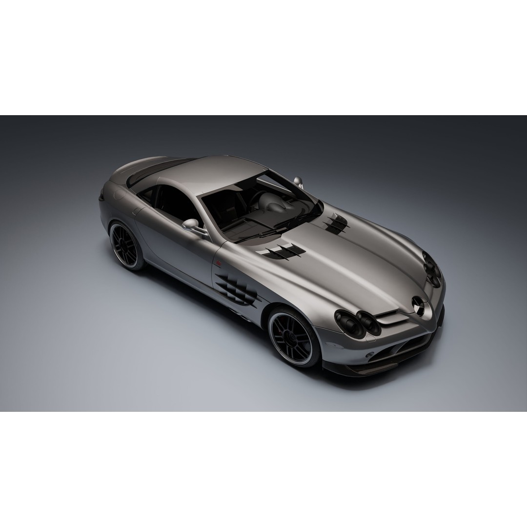 Mercedes-Benz SLR McLaren 722 3D Model – Low Poly Game-Ready Asset, Blender, FBX, OBJ - View 25