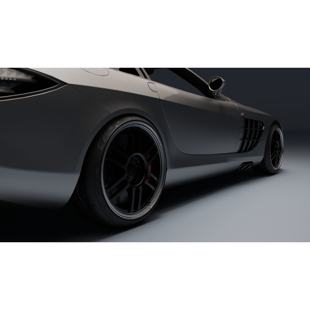 Mercedes-Benz SLR McLaren 722 3D Model – Low Poly Game-Ready Asset, Blender, FBX, OBJ - View 28