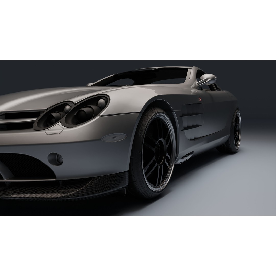 Mercedes-Benz SLR McLaren 722 3D Model – Low Poly Game-Ready Asset, Blender, FBX, OBJ - View 29