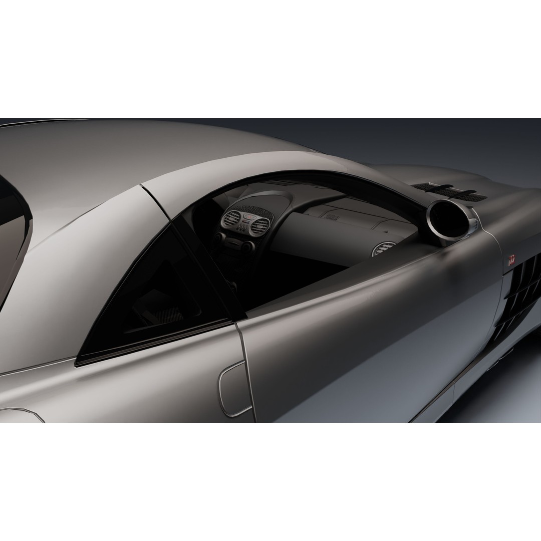 Mercedes-Benz SLR McLaren 722 3D Model – Low Poly Game-Ready Asset, Blender, FBX, OBJ - View 32