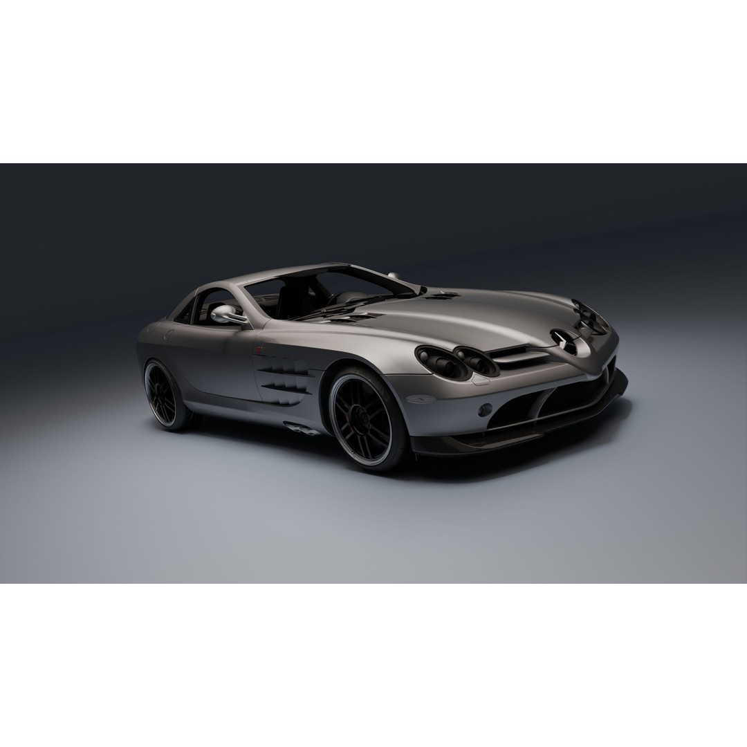 Mercedes-Benz SLR McLaren 722 3D Model – Low Poly Game-Ready Asset, Blender, FBX, OBJ - View 34