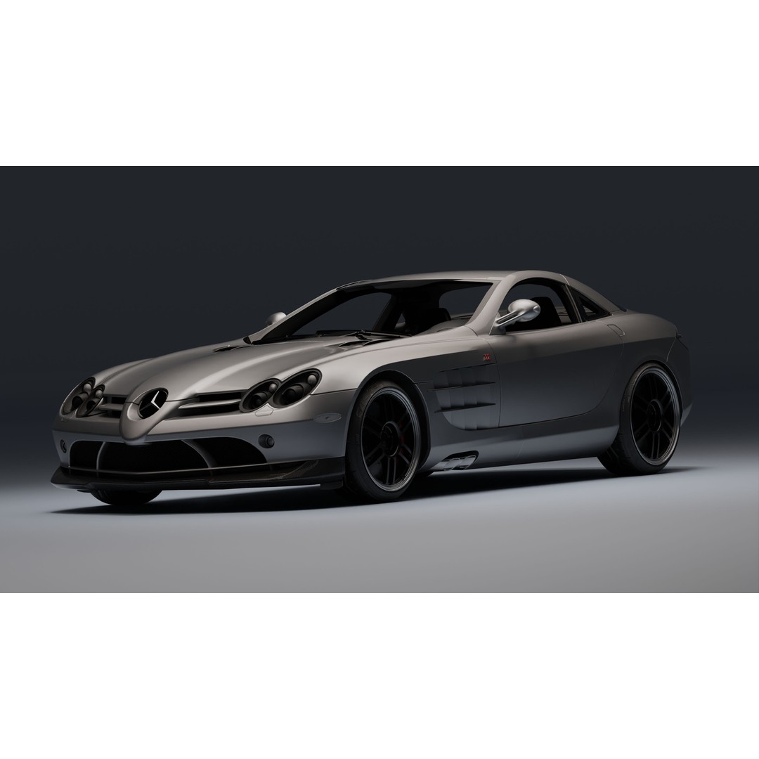 Mercedes-Benz SLR McLaren 722 3D Model – Low Poly Game-Ready Asset, Blender, FBX, OBJ - View 35