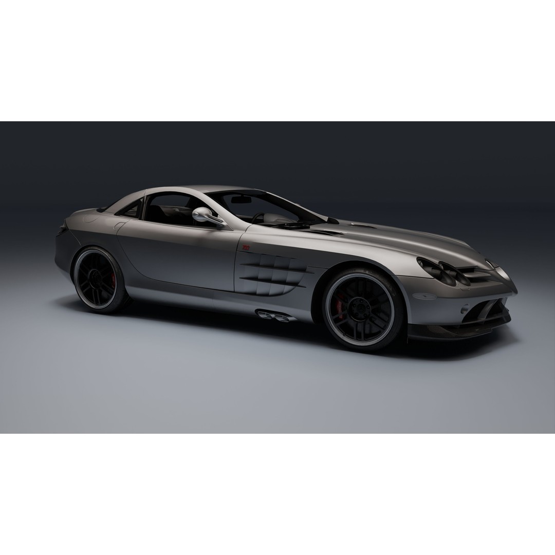 Mercedes-Benz SLR McLaren 722 3D Model – Low Poly Game-Ready Asset, Blender, FBX, OBJ - View 4