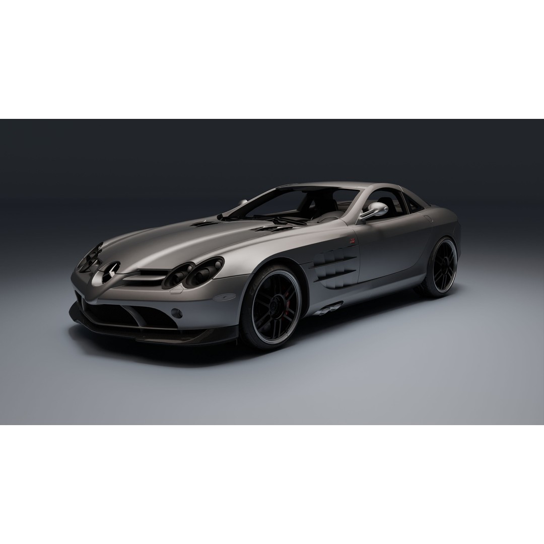 Mercedes-Benz SLR McLaren 722 3D Model – Low Poly Game-Ready Asset, Blender, FBX, OBJ - View 6