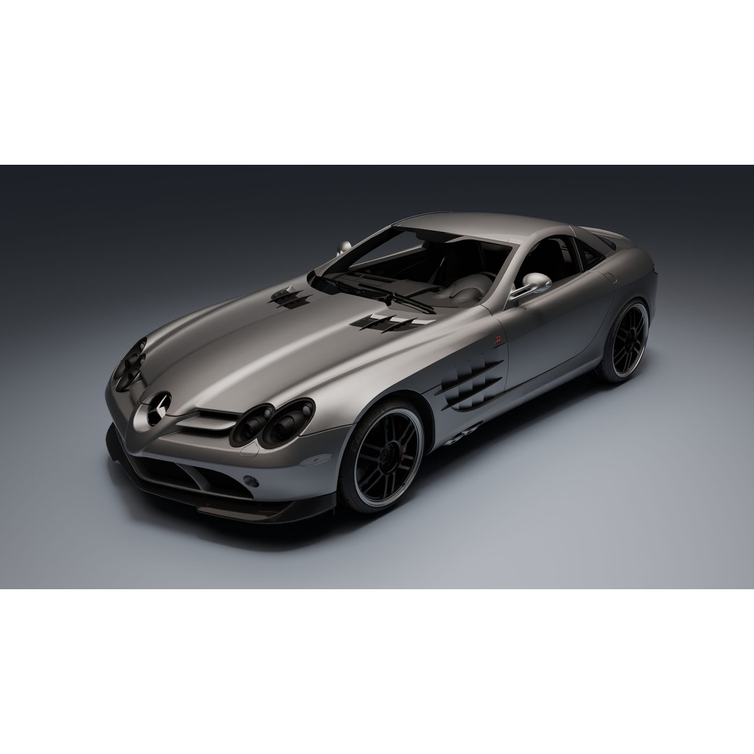 Mercedes-Benz SLR McLaren 722 3D Model – Low Poly Game-Ready Asset, Blender, FBX, OBJ - View 9