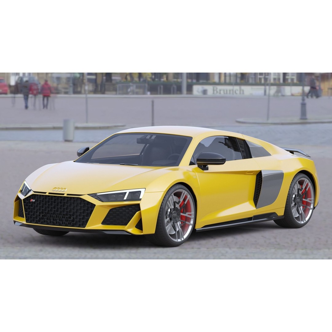 Audi R8 2019 3D Model – High Poly Game Asset, FBX & OBJ Formats - View 3