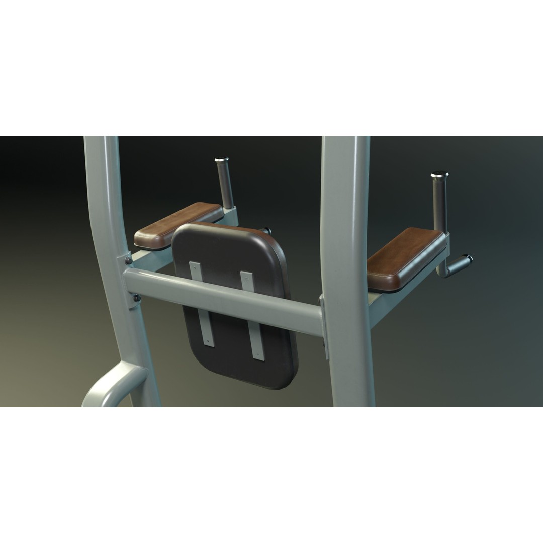 Power Tower Dip Station 3D Model – Low Poly PBR Game Asset, FBX, OBJ - View 10