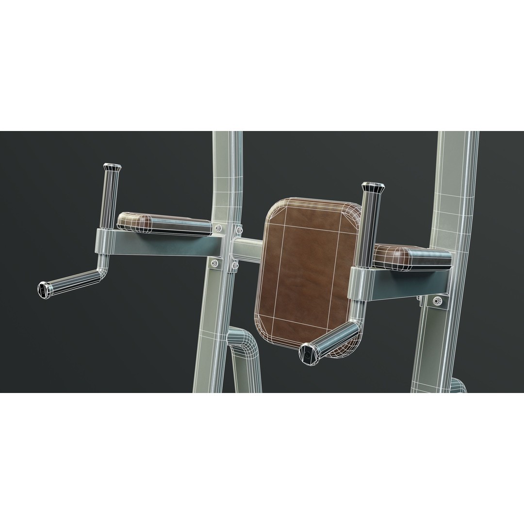 Power Tower Dip Station 3D Model – Low Poly PBR Game Asset, FBX, OBJ - View 13