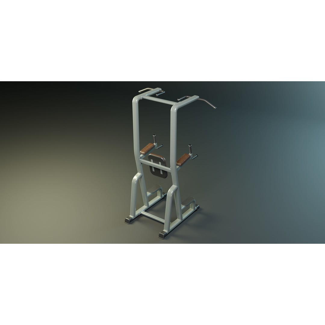Power Tower Dip Station 3D Model – Low Poly PBR Game Asset, FBX, OBJ - View 4