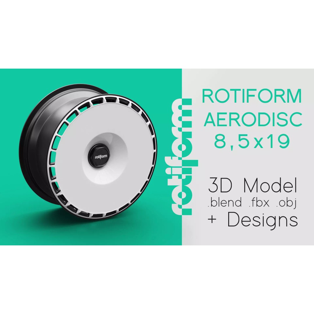 Rotiform Aerodisc Turbofan Rim 3D Model – High Poly Design Asset, FBX, OBJ - View 2