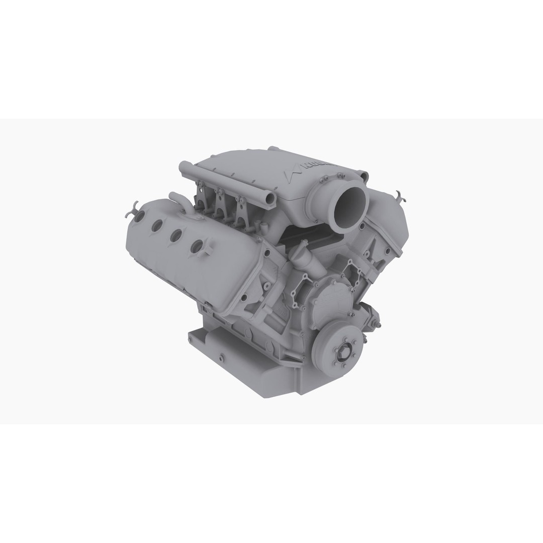 Noonan HEMI 4-8 Billet Engine 3D Model – Low Poly Game Ready, FBX - View 10