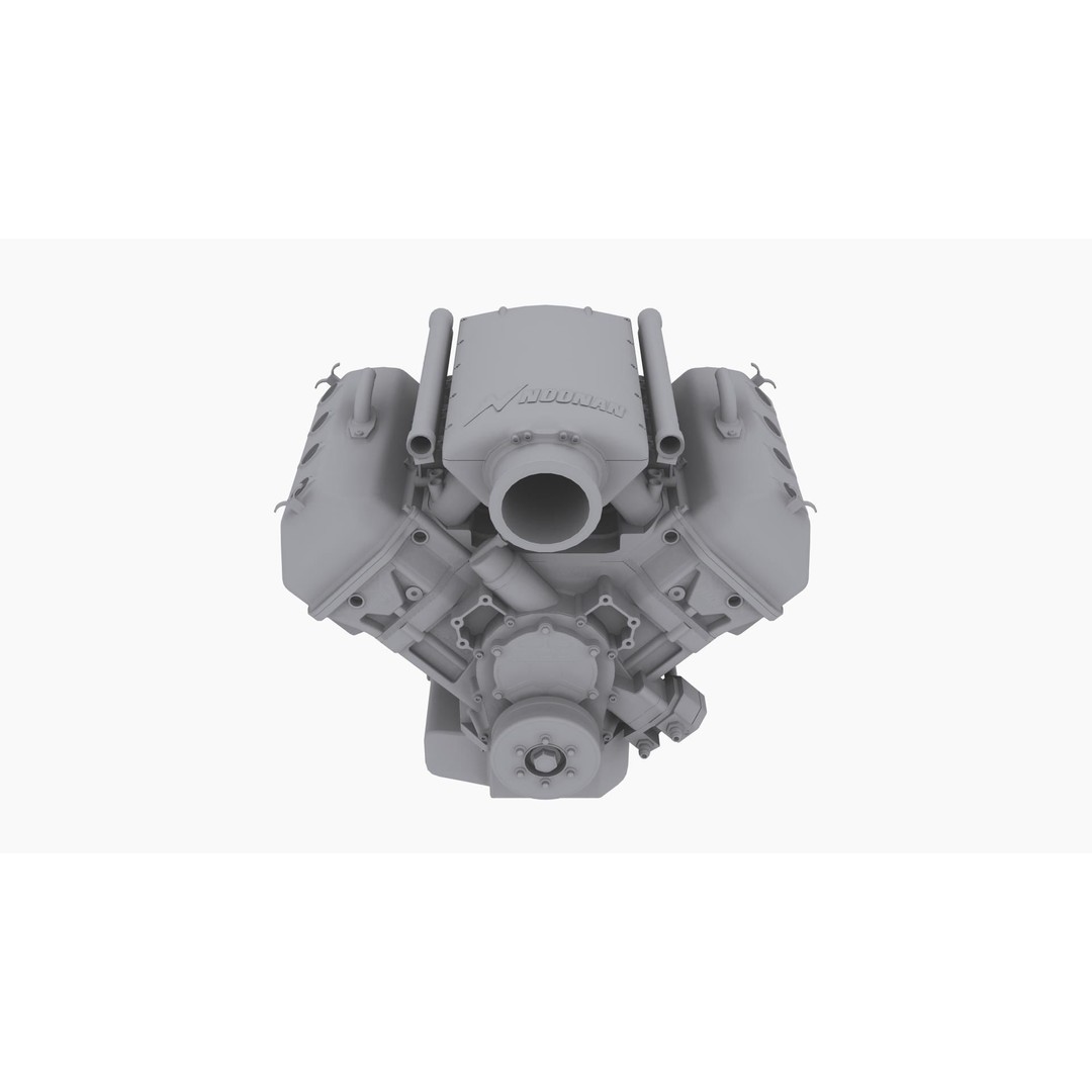 Noonan HEMI 4-8 Billet Engine 3D Model – Low Poly Game Ready, FBX - View 11