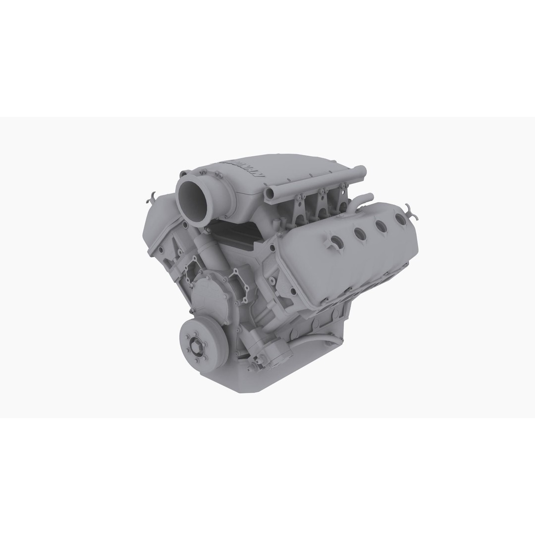 Noonan HEMI 4-8 Billet Engine 3D Model – Low Poly Game Ready, FBX - View 12