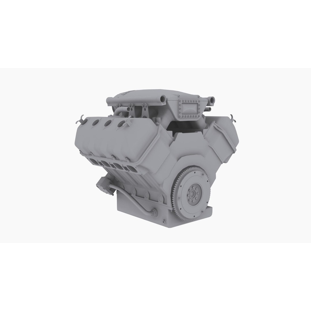 Noonan HEMI 4-8 Billet Engine 3D Model – Low Poly Game Ready, FBX - View 13