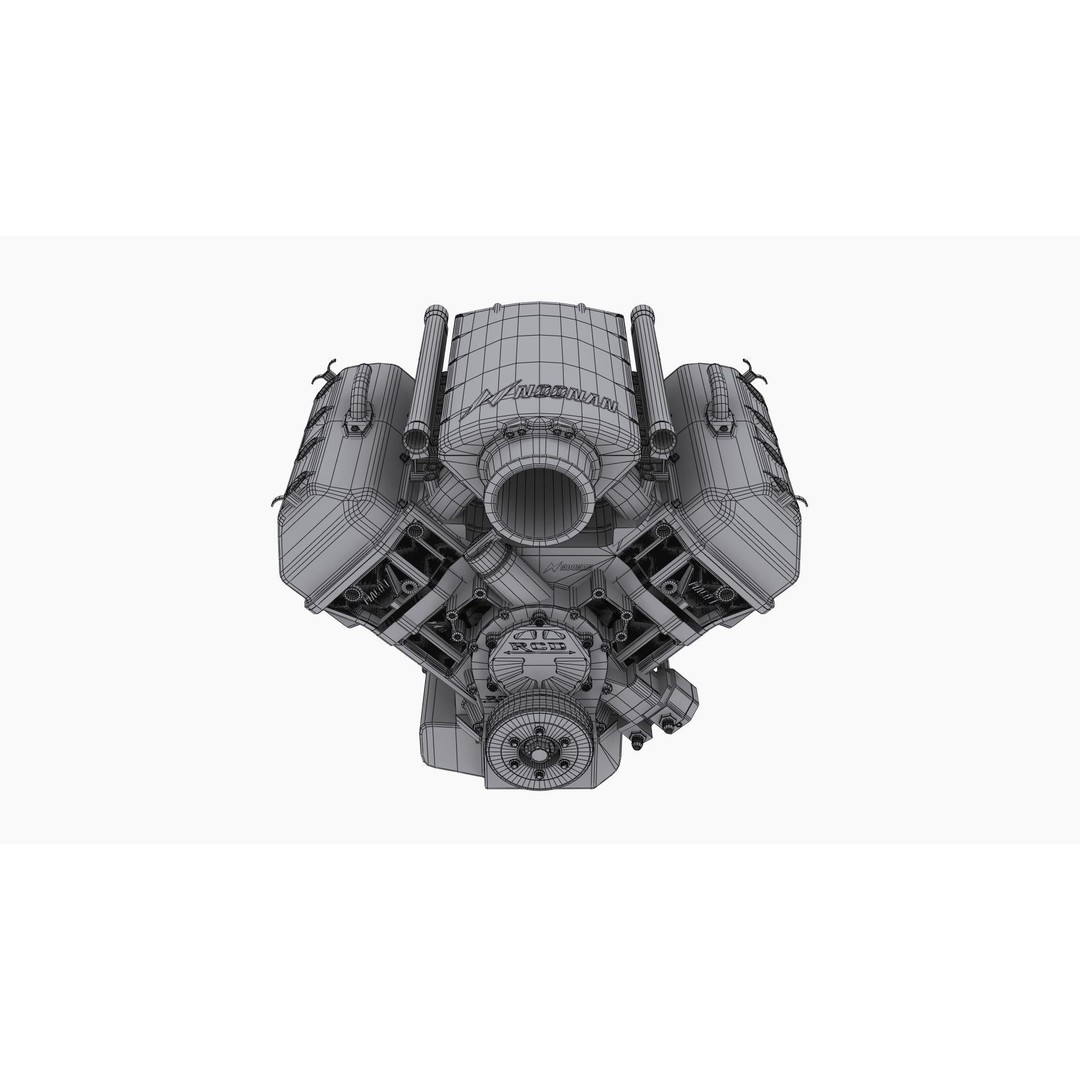 Noonan HEMI 4-8 Billet Engine 3D Model – Low Poly Game Ready, FBX - View 15