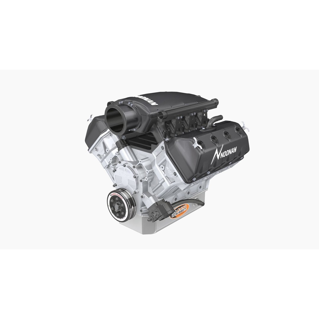 Noonan HEMI 4-8 Billet Engine 3D Model – Low Poly Game Ready, FBX - View 4