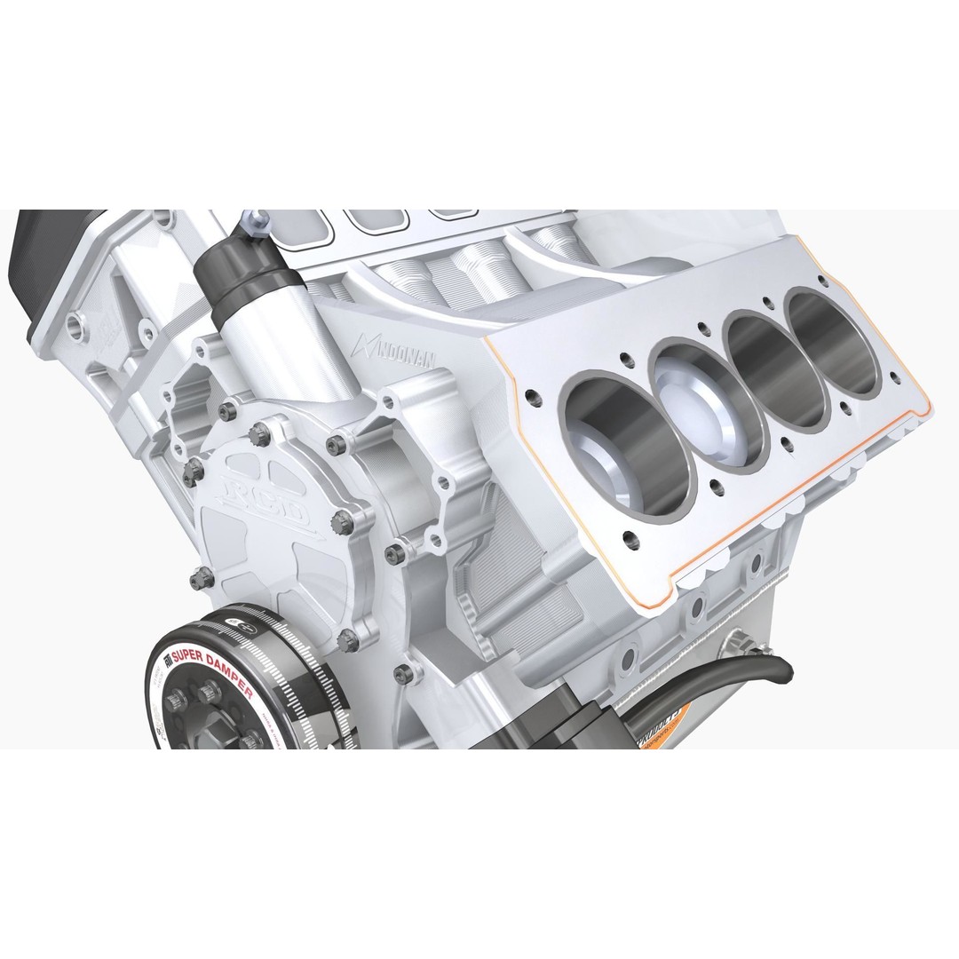 Noonan HEMI 4-8 Billet Engine 3D Model – Low Poly Game Ready, FBX - View 9