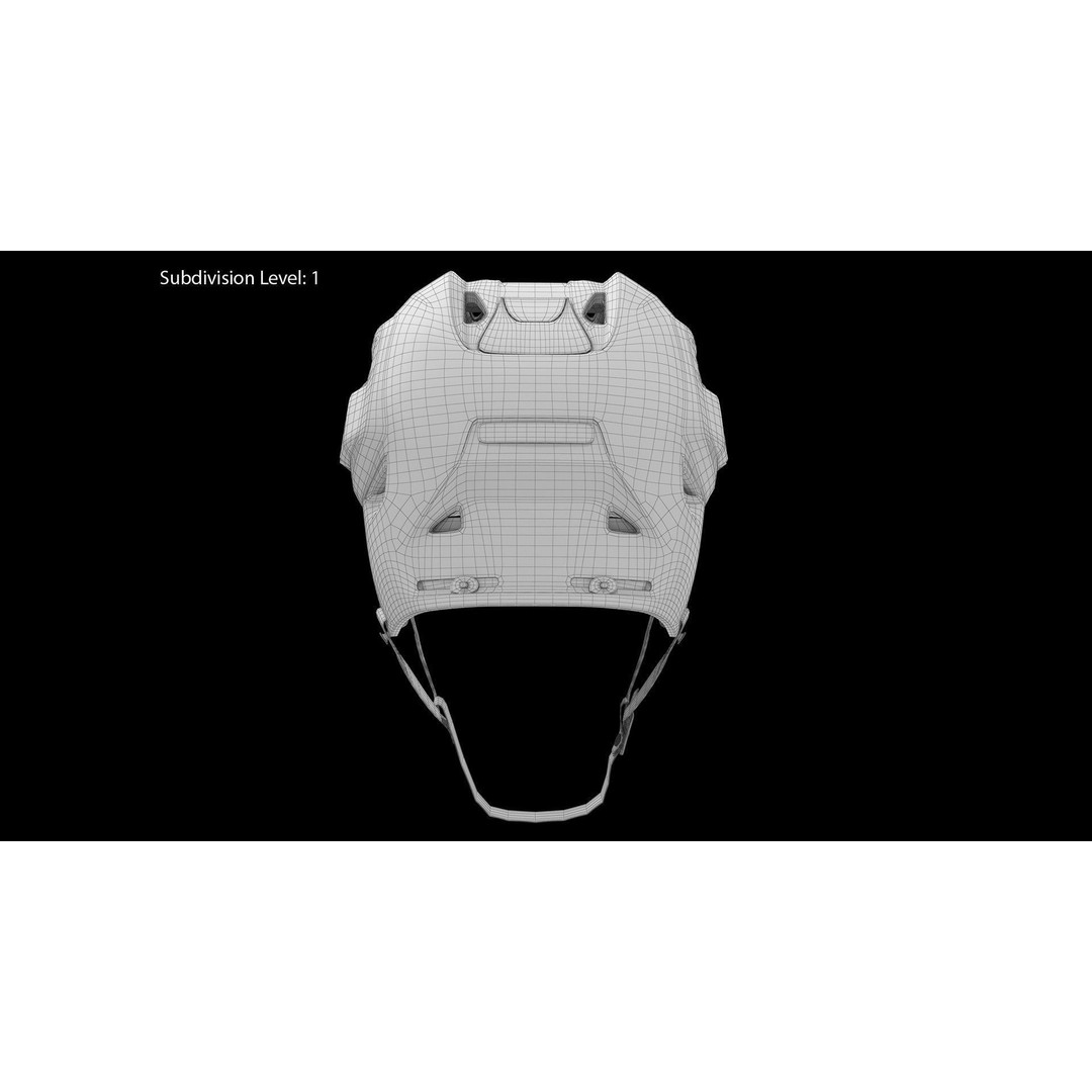 Bauer Re-Akt 100 Blue Hockey Helmet 3D Model – Low Poly PBR Asset, FBX - View 10