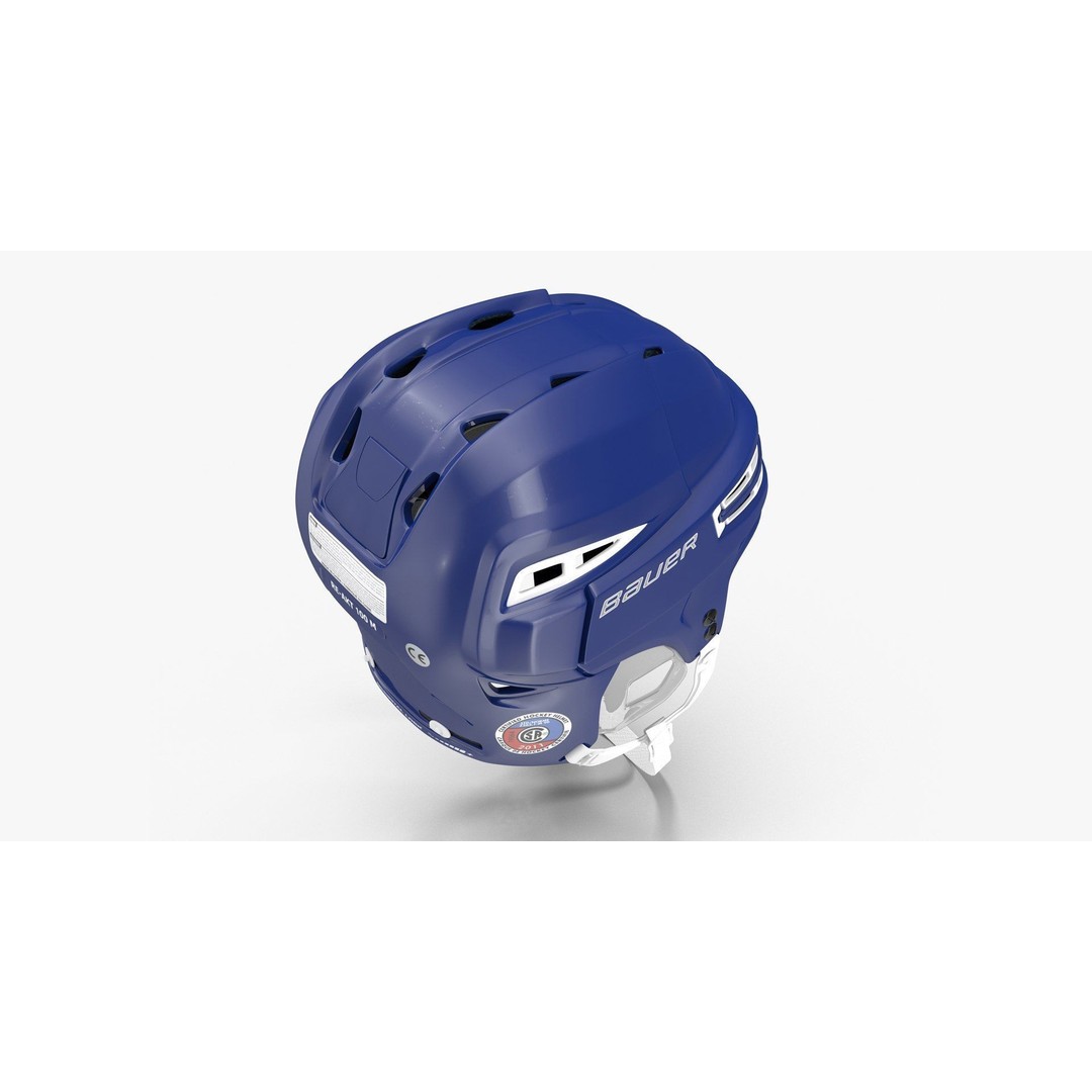 Bauer Re-Akt 100 Blue Hockey Helmet 3D Model – Low Poly PBR Asset, FBX - View 11