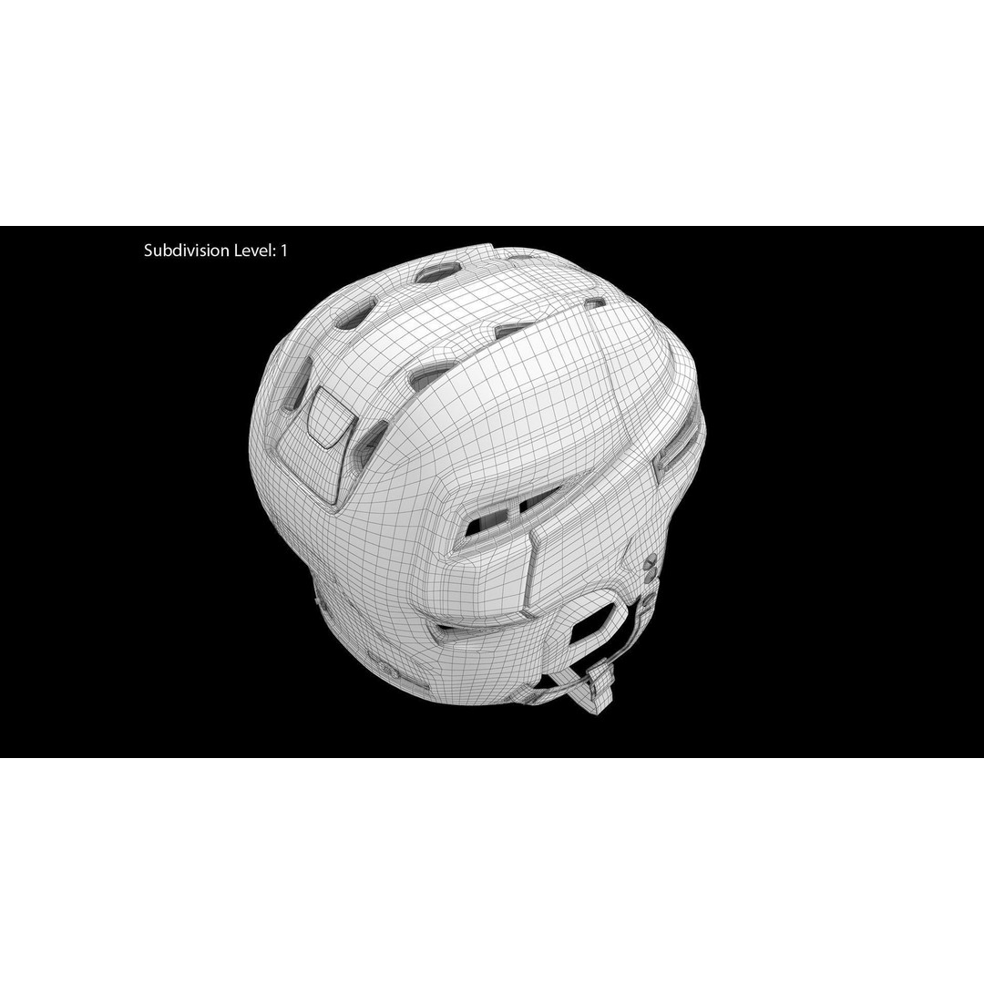 Bauer Re-Akt 100 Blue Hockey Helmet 3D Model – Low Poly PBR Asset, FBX - View 13