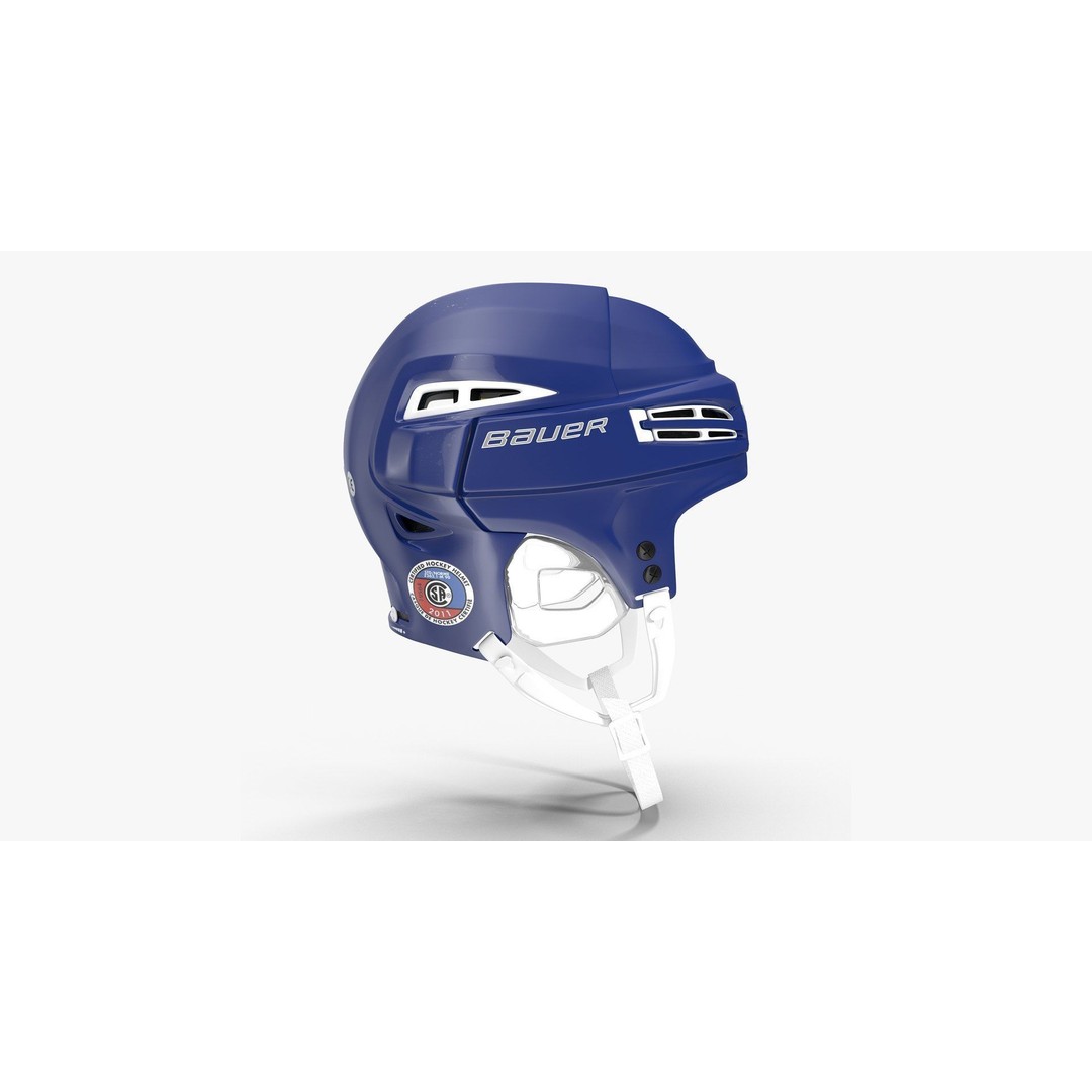 Bauer Re-Akt 100 Blue Hockey Helmet 3D Model – Low Poly PBR Asset, FBX - View 14